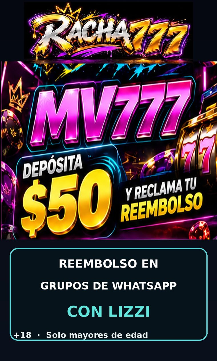 Flyer de MV777 · Reembolso con Lizzi